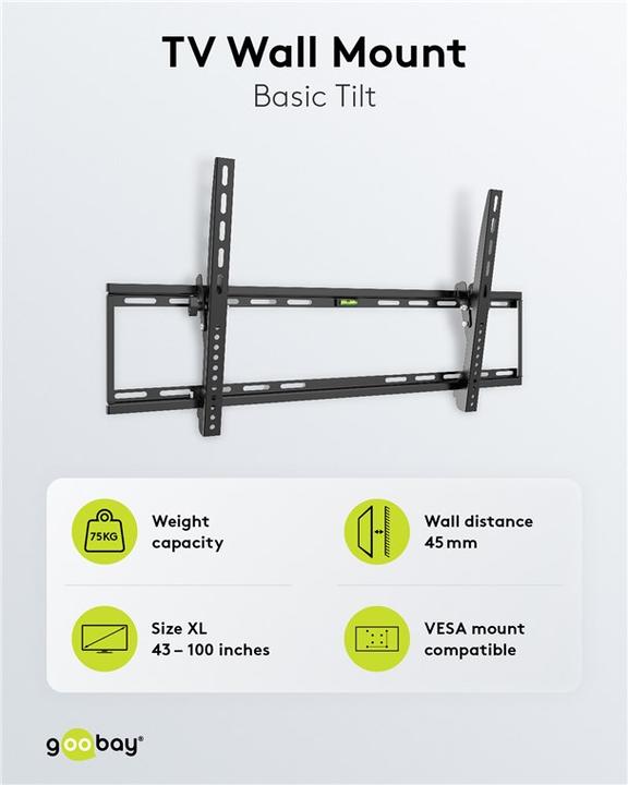 Productafbeelding Goobay Basis Kanteling (Muur, 100", 75 kg)