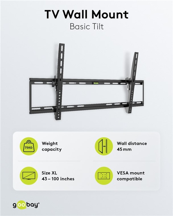 Produktbild Goobay Basic Tilt (Wand, 100", 75 kg)