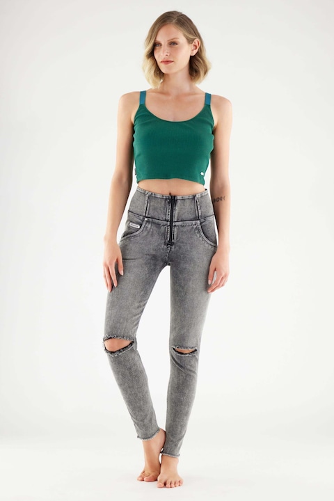 Washed Jeans - Gray Seams
