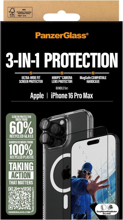 Image du produit PanzerGlass Bundle Ultra Wide FIt Glass + Case + Lens (1 pièce(s), Apple iPhone 16 Pro Max)