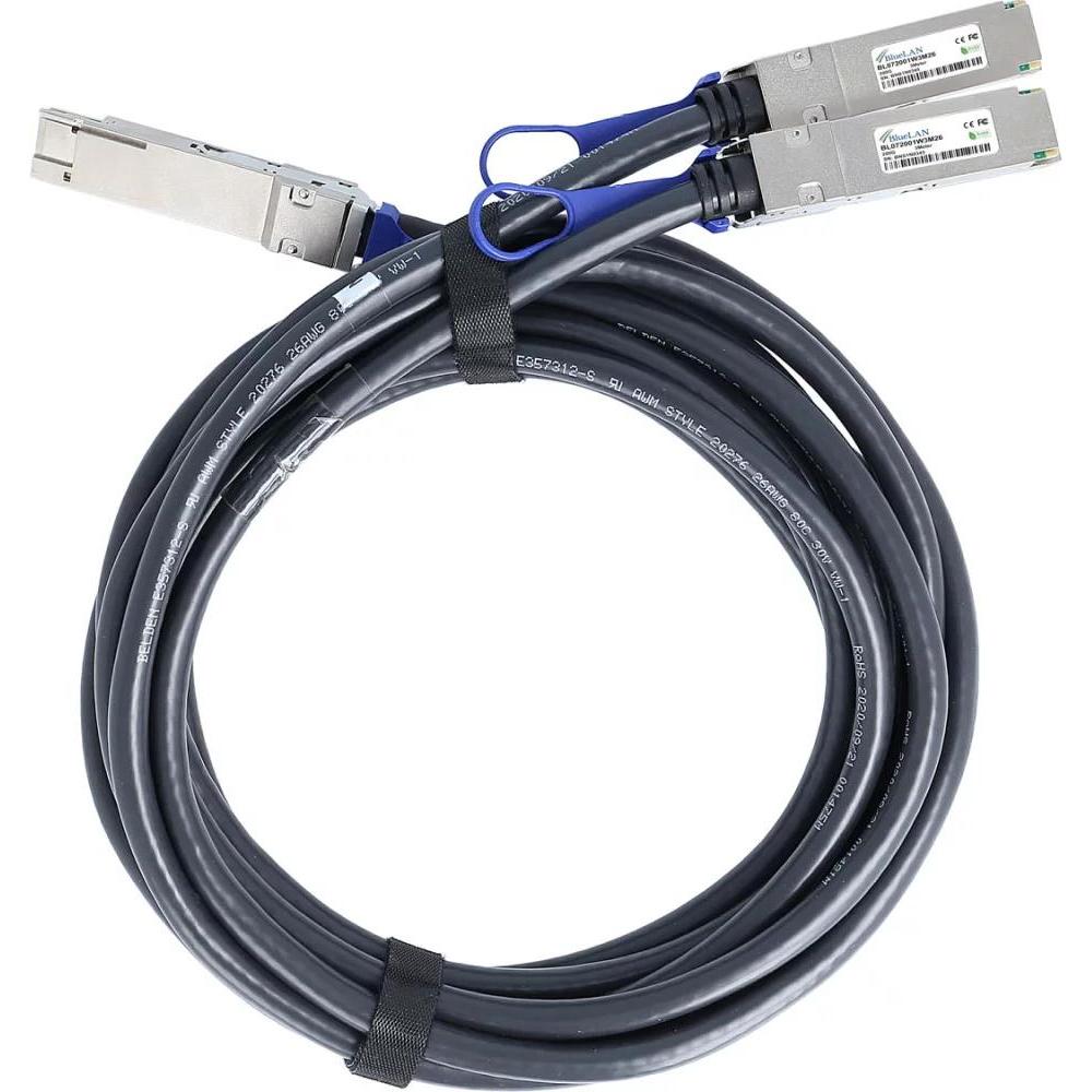 BlueLAN NVIDIA MCP7H50-H01AR30-NV kompatibles QSFP56 DAC BL072001W2M26, Transceiver, Schwarz