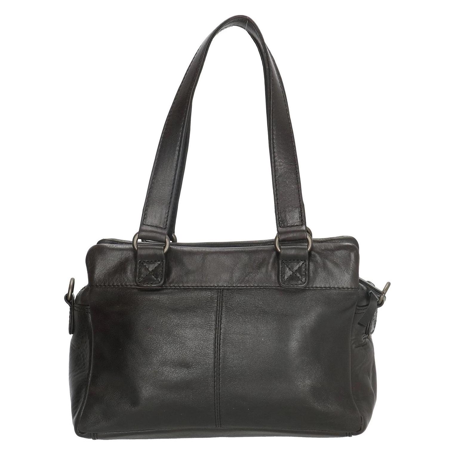 Micmacbags, Vrouwen, Handtas, Porto Handtasche Umhängetasche - Schwarz - 100% Leder, Zwart