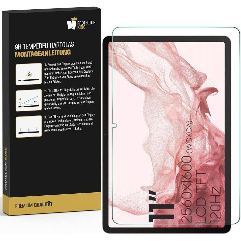 Thumbnail - Protectorking 1x echtes Tempered 9H Panzerhartglas 3D KLAR (1 Stück, Galaxy Tab S8), Tablet Schutzfolie