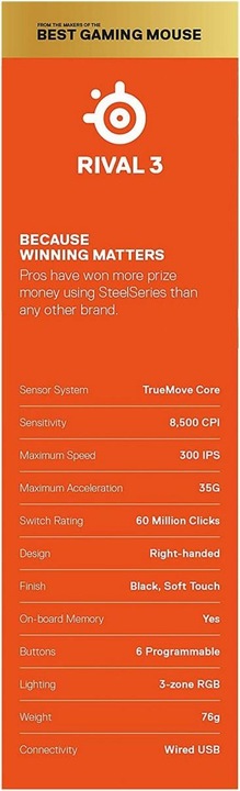 Produktbild SteelSeries Rival 3 (Kabelgebunden)