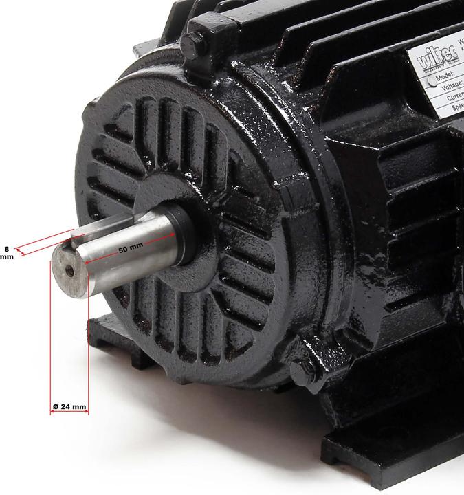 Actual product image Wiltec Professional Three-Phase Copper Electric Motor Double-Pole 400V 1.5kW with Copper Wire Coil