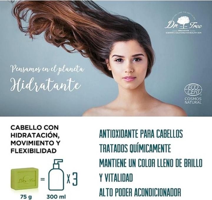 Actual product image Dr. Tree 2 in 1 Moisturising Solid Shampoo Organic Solid Shampoo + Conditioner 75g (Solid shampoo, 75 g)