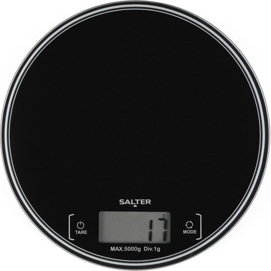 Salter SA00595BCFEU12 Round Kitchen Scale, Bilancia da cucina, Nero