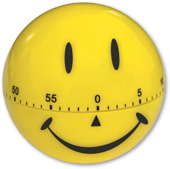 Actual product image TimeTEX TIME TEX time clock 61905 laughing face 7cm ø, yellow