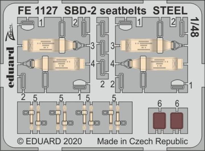 Actual product image Eduard SBD-2 seatbelts STEEL for Academy