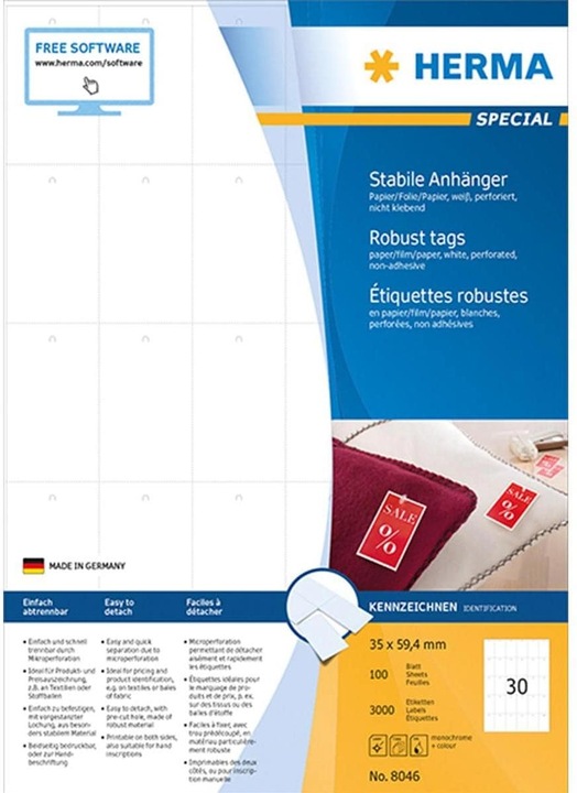 Actual product image Herma Attachment labels A4