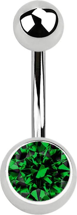 Immagine prodotto Star Piercing Banana argento con sfera e cristallo verde (senza ottone, Acciaio chirurgico 316L)