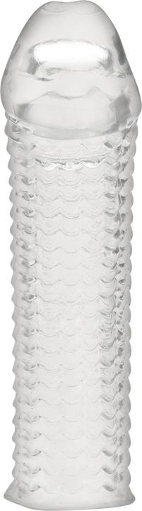 Actual product image Blue Line Clear Textured" penis sheath