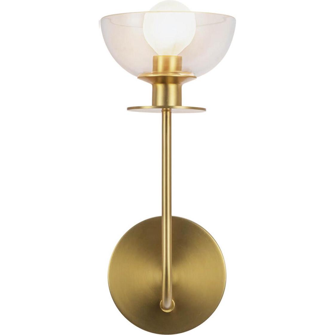 Elstead Lighting, Illuminazione esterna, Elstead Sylvia Wandleuchte E14 Gebürstete Goldoptik Glas klar (E14)