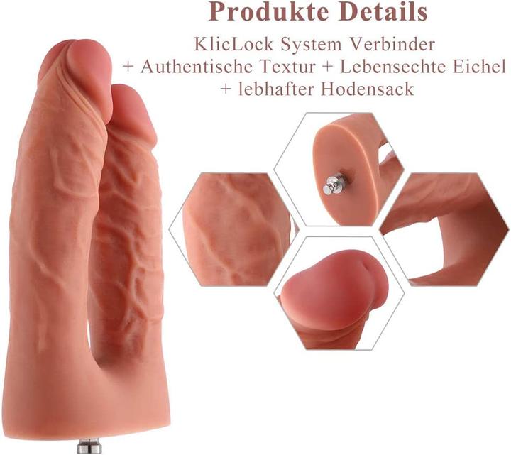 HiSmith Dildo in silicone con doppio penetratore, Dildo doppio