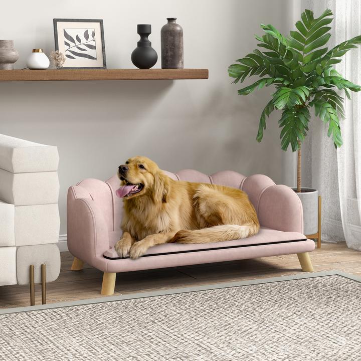 Produktbild PawHut Hundesofa Polyester, Schaumstoff Rosa (Hund)
