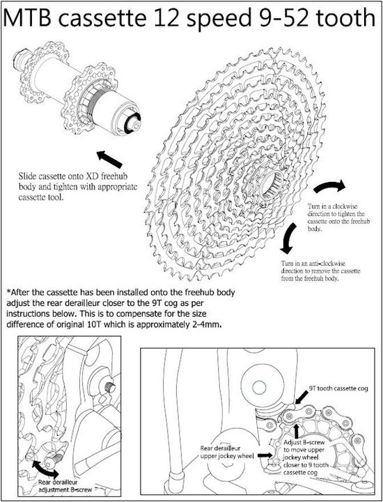 Actual product image KCNC MTB cassette (12-speed, 9-52)