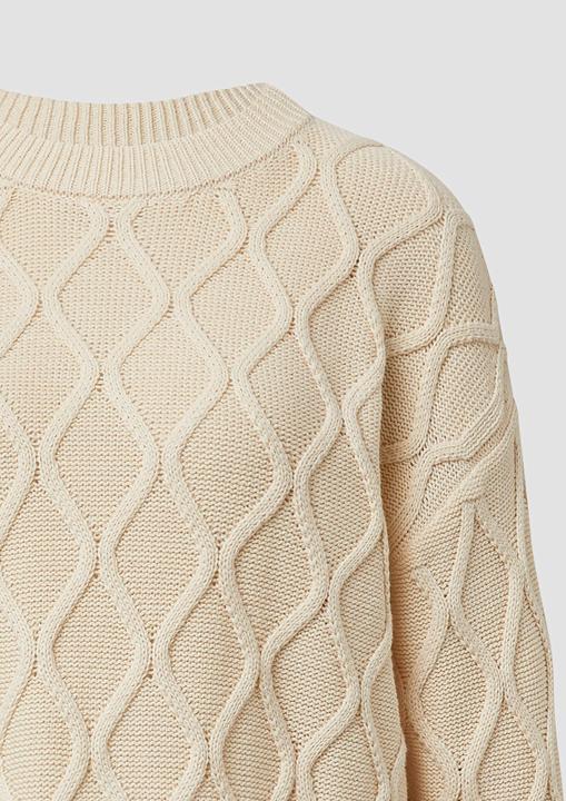 Produktbild s.Oliver Strickpullover Pullover im Relaxed Fit mit Zopfmuster (42)