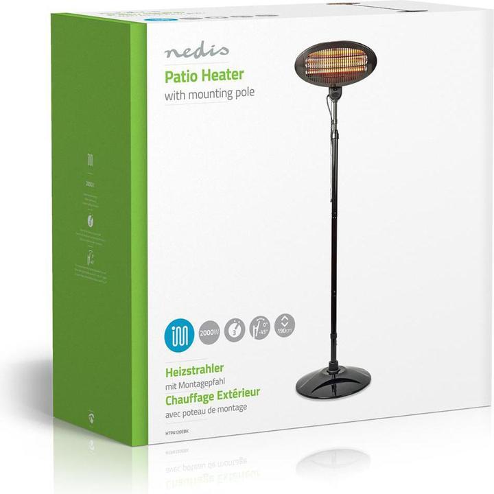 Actual product image Nedis Patio Heater | 2000 W | 3 Heat Settings | Trip Protection | IP34 | Black (2000 W)