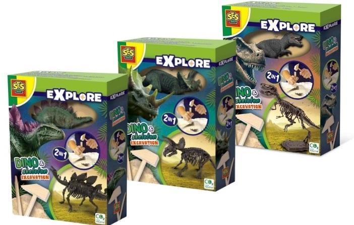 Productafbeelding Ses Creatief - Opgraving - Dino en Skelet 3 assorti - (S25090)