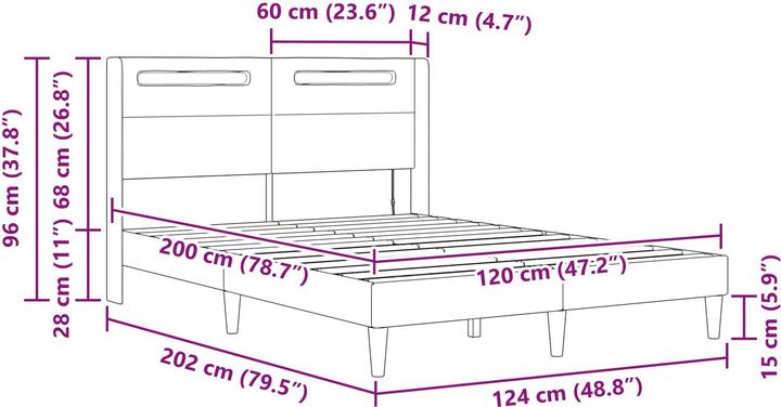Image du produit vidaXL Modernes Bett (120 x 200 cm)