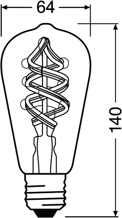 Produktbild Ledvance Smarte LED-Lampe mit Wifi, E27, RGB-Farbwechsel, Edison-Form, dimmbar, Alexa- und Google-kompatibel (E27, 4x)