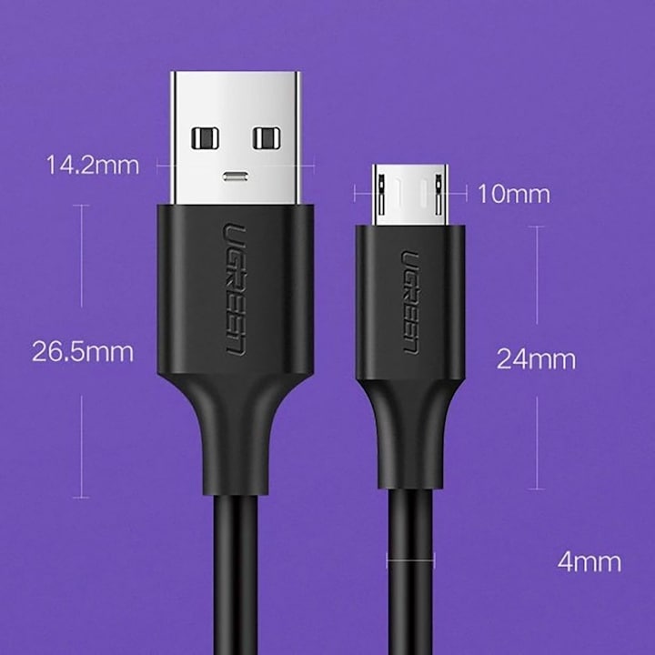 Actual product image Ugreen USB A – USB micro B (0.25 m, USB 3.0)