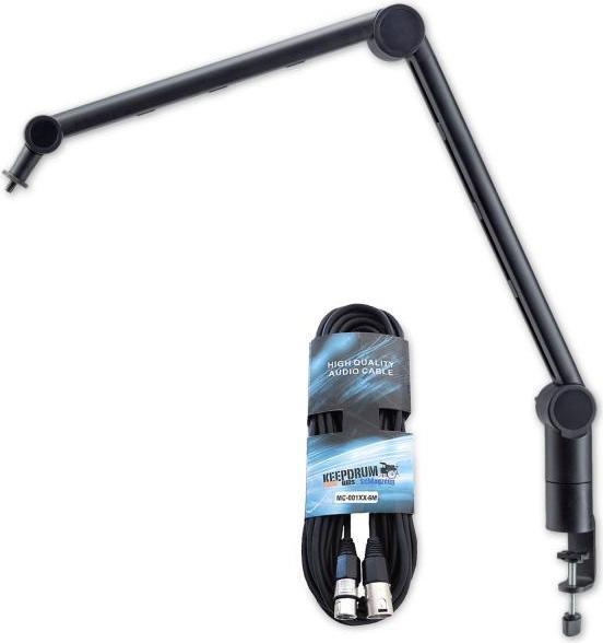 K&M K-M Mikrofonarm 23868 Gelenkarm-Tischstativ mit Kabel