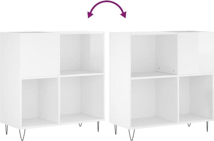 Image du produit VidaXL Plattenschrank Hochglanz-Weiss 84,5x38x89 cm