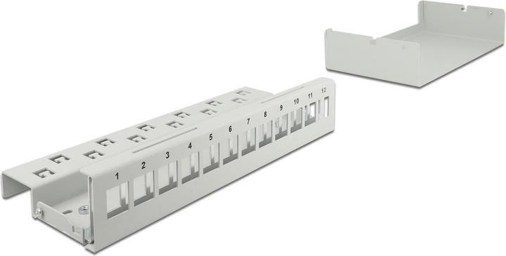 Produktbild Delock Keystone Patchpanel 12 Port grau