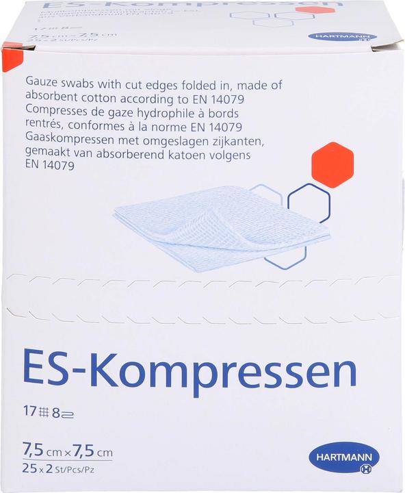 Actual product image Hartmann ES compresses 7.5 cm x 7.5 cm sterile, 50 pcs. compresses