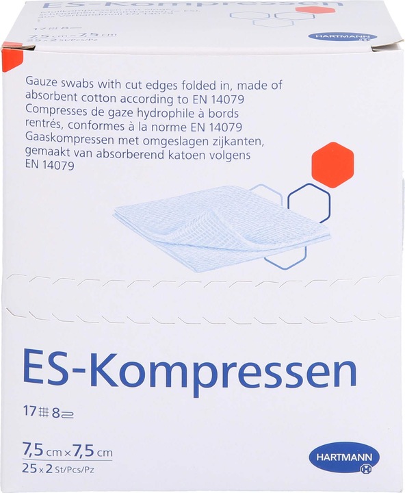 Produktbild Hartmann ES-Kompressen 7,5 cm x 7,5 cm steril, 50 St. Kompressen