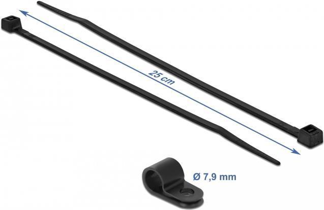 Image du produit Delock Kit d'attaches de câble - 25 cm - noir (250 mm, 10 pcs)