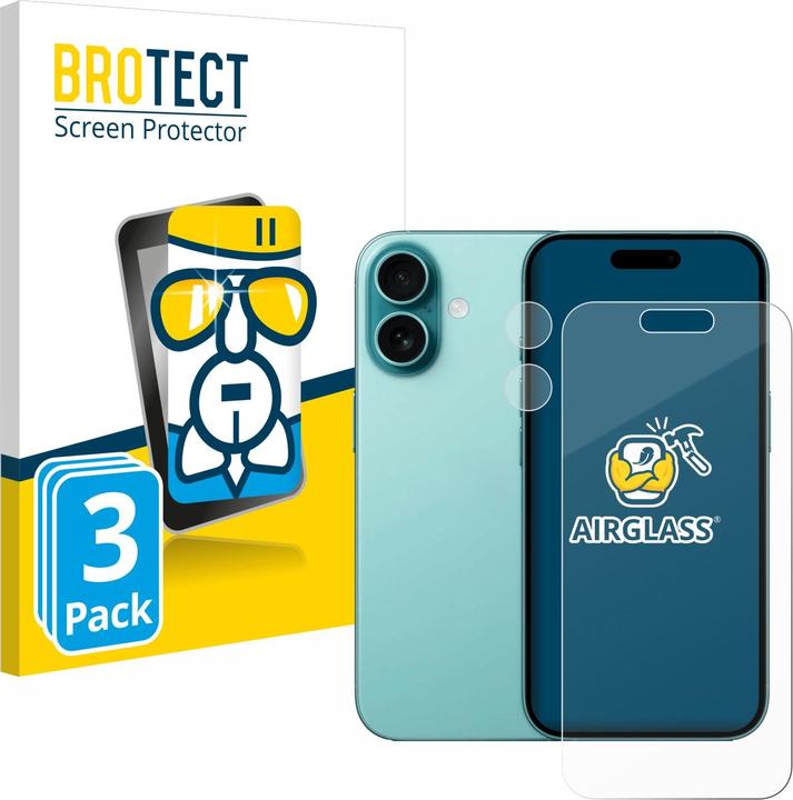 Actual product image BROTECT AirGlass Glass (3 pcs., Apple iPhone 16)