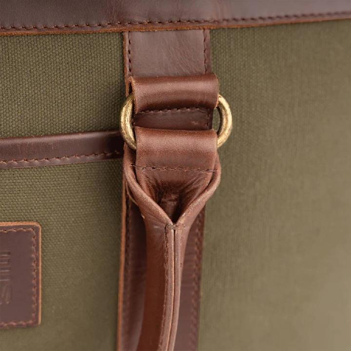 Actual product image Buckle & Seam Canvas Business Briefcase Venture Grün/Blau