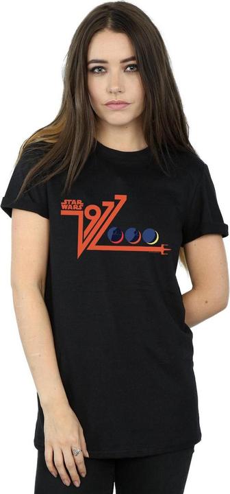 Actual product image Star Wars Womens/Ladies Retro 1977 Death Star Cotton Boyfriend T-Shirt (3XL)