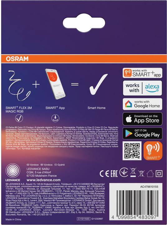 Immagine prodotto Osram Smart+ Wifi Flex Magic RGB 3M Remote Control (RGB, 300 cm, Interno)