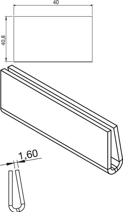 Produktbild Furnipart Griffleiste Möbelgriff Bench LA 20 L 40mm Alu schwarz gebürstet/Leder schwarz
