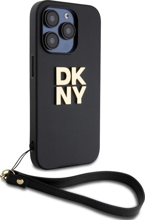 Produktbild DKNY DKHCP15LPBSWSK iPhone 15 Pro 6.1" czarny/black hardcase Wrist Strap Stock Logo (Apple iPhone 15 Pro)