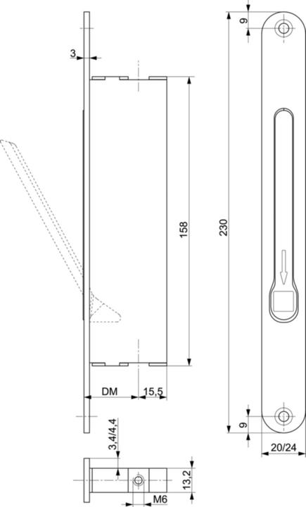 Actual product image MSL Rebate shoot bolt locks 1708 (Profile cylinder)