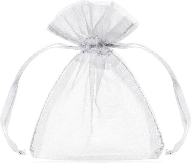 Produktbild Partydeco Pochettes en organza - Blanc (10pcs) (10x)