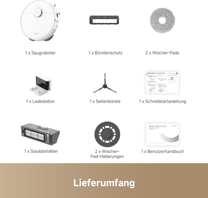 Image du produit Dreame L10s Pro Gen 3 (13000 Pa, Tampons d'essuyage (rotatifs))