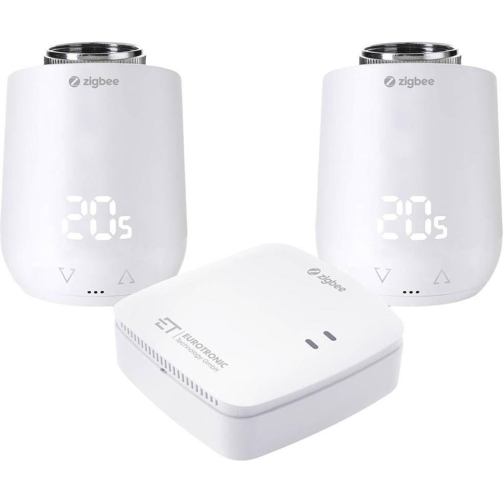 Eurotronic 700241 Comet Zigbee Starterset 3+ Gateway Heizkörperthermostat-Set elektronisch, Thermostat, Weiss