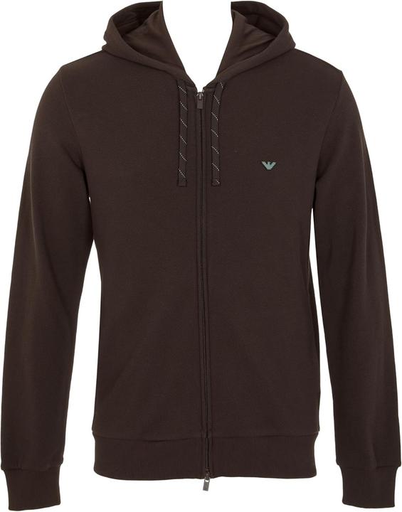 Emporio Armani Mans Iconic Piquet Hooded Trits Trits Bruin M, Bruin, M (M)