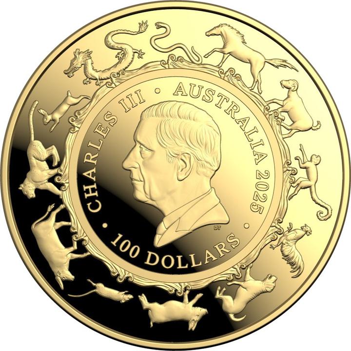 Immagine prodotto Royal Australian Mint Gold Lunar Schlange 1 oz PP gewölbte Prägung - RAM 2025 (999.90, 2025)
