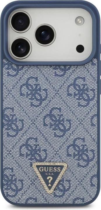 Produktbild Guess - Leather 4G Triangle Strass MagSafe (GUHMP17LP4TDPLB) - iPhone 17 Pro - Blue (Apple iPhone 17 Pro)