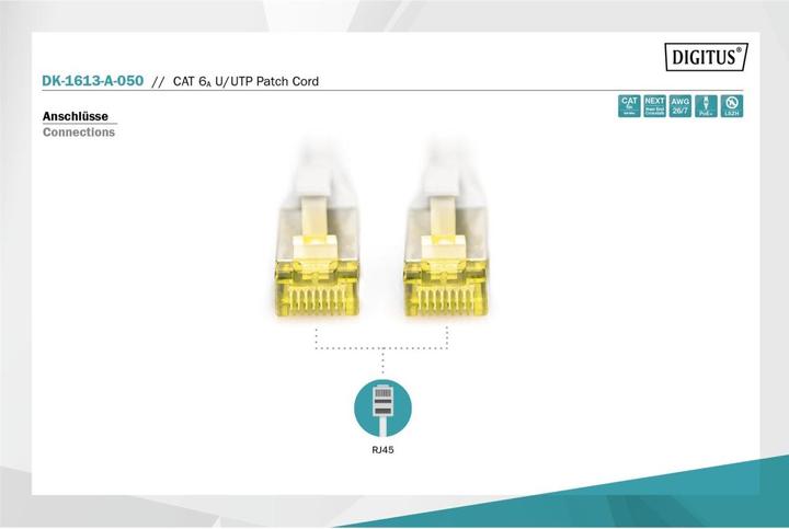 Actual product image Digitus Network cable (U/UTP, CAT6a, 5 m)