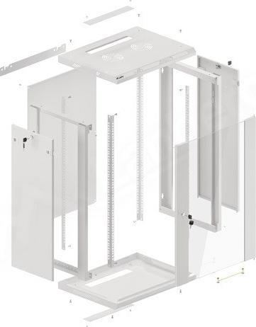 Image du produit Lanberg Rack mural 19 " 18U 600X450mm gris (18 HE, Rack 19 pouces)