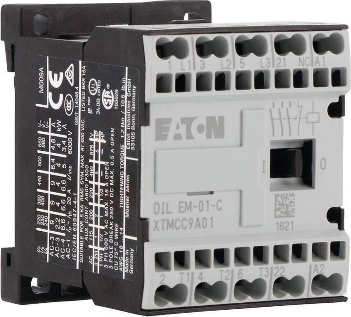 Produktbild Eaton Electric GmbH Leistungsschütz AC-3/400V 4kW 3p DC DILEM-01-G-C