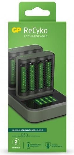 GP Batteries Pro-Line Docking Station + 4xAAA + 4xAA (8 Stk., AA, 2100 mAh, Ladegerät inkl. Akku)