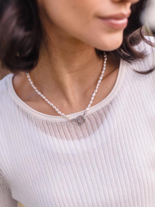 Image du produit Purelei Charm Kette mit Perlen (Acier inoxydable, Eau douce)